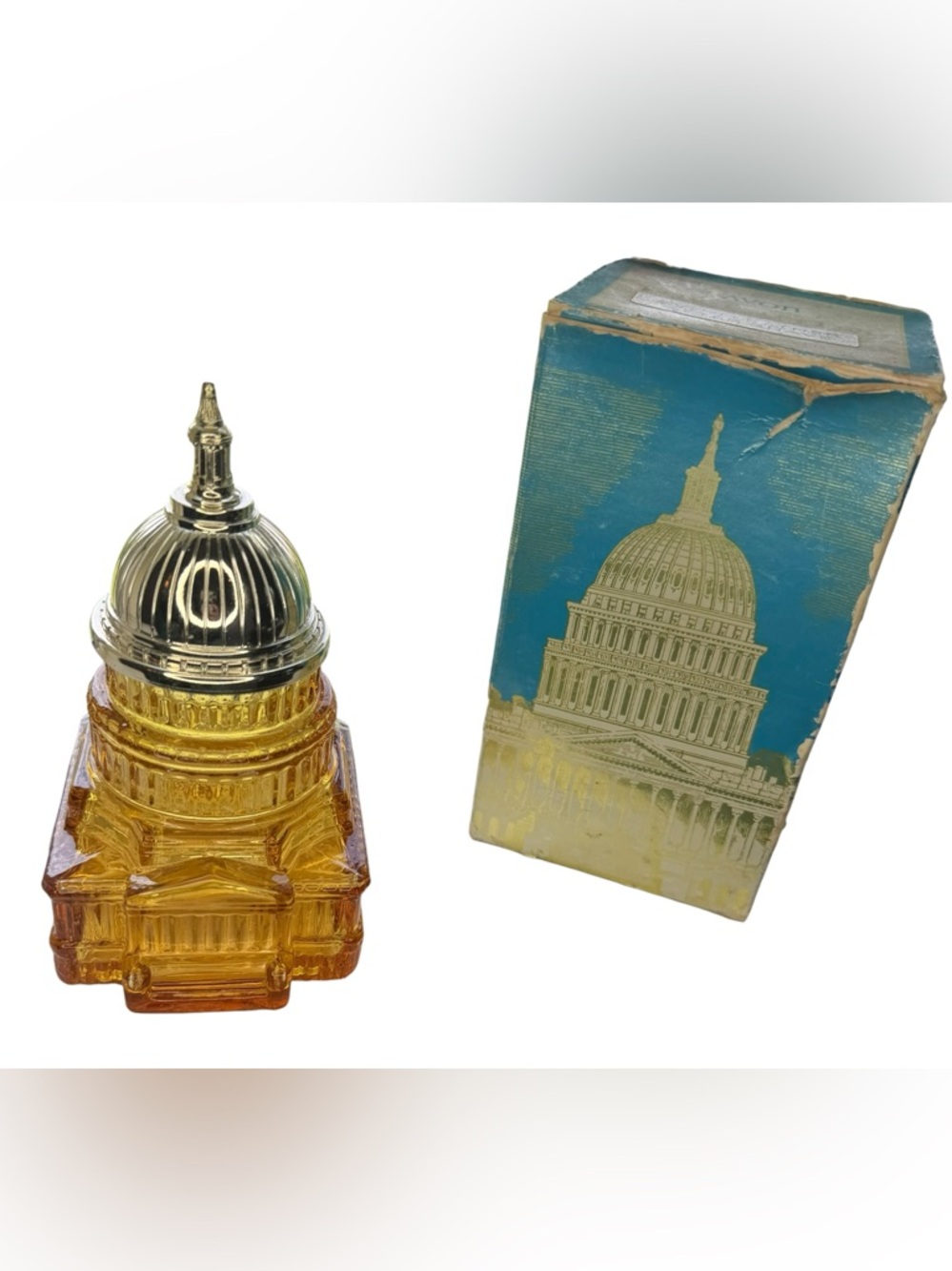 Rare Vintage Avon The Capital Decanter In Original Box (Empty)